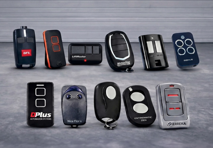 Controles remotos de BFT, LiftMaster, DPlus, Nice, Erreka y otras marcas